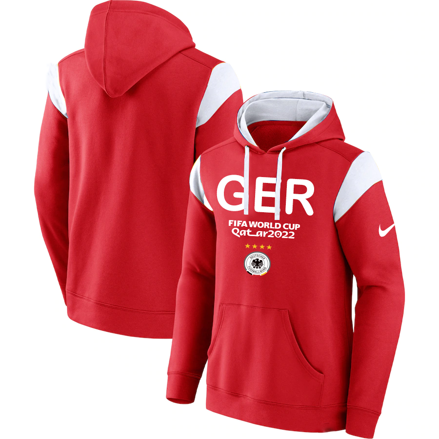 Men's Germany Red 2022 FIFA World Cup Soccer Hoodie Men's Germany Red 2022 FIFA World Cup Soccer Hoodie